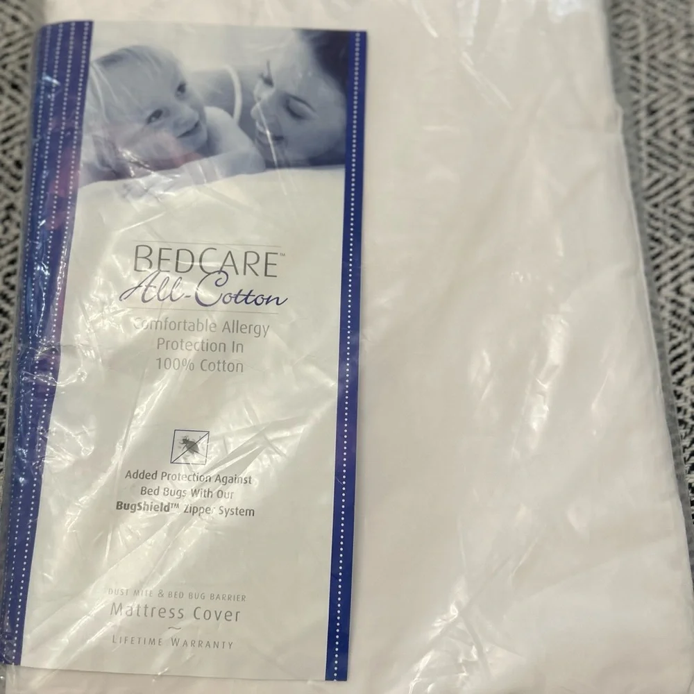 New Bed Care All Cotton Allergy and Bed Bug Proof 12” Mattress Cover Full